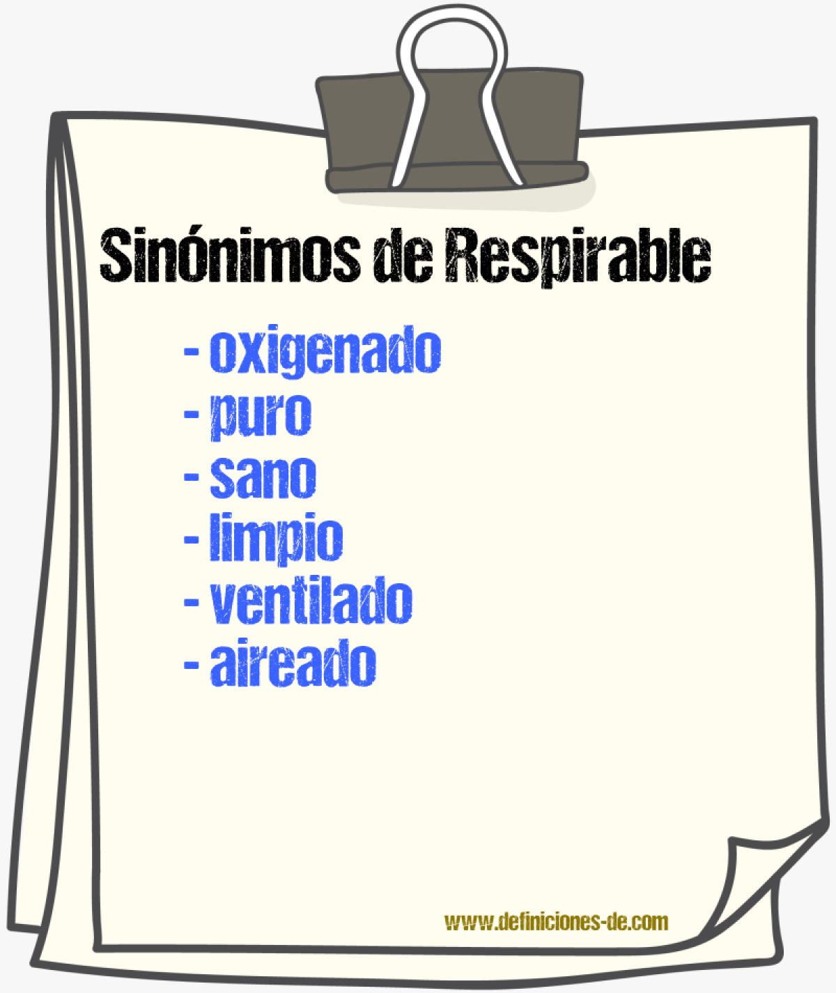 Sinnimos de respirable