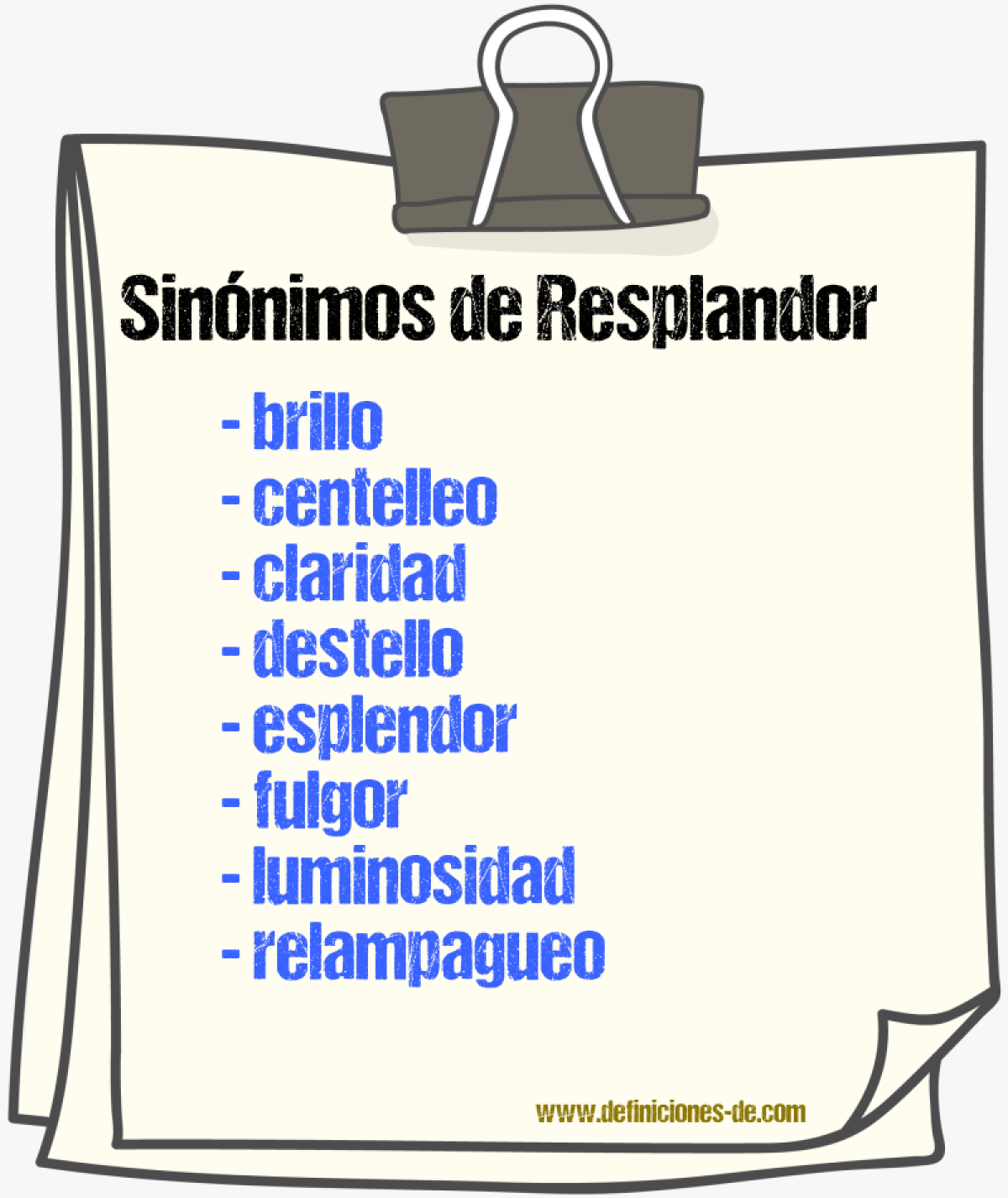 Sinnimos de resplandor