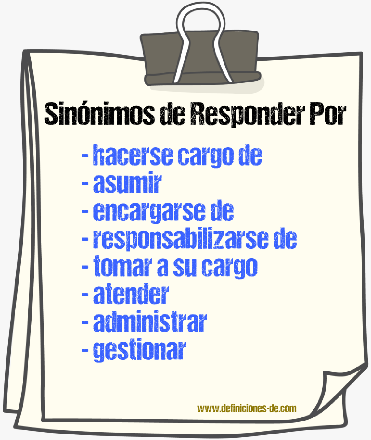 Sinónimos de responder por