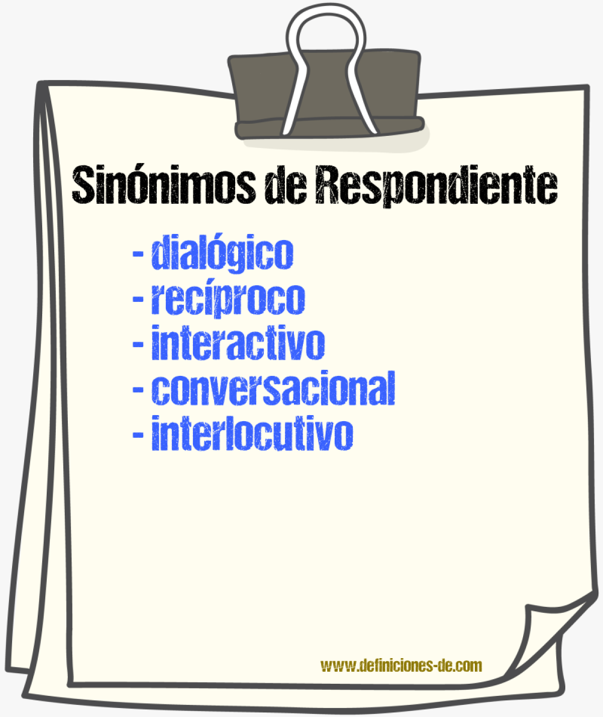 Sinónimos de respondiente