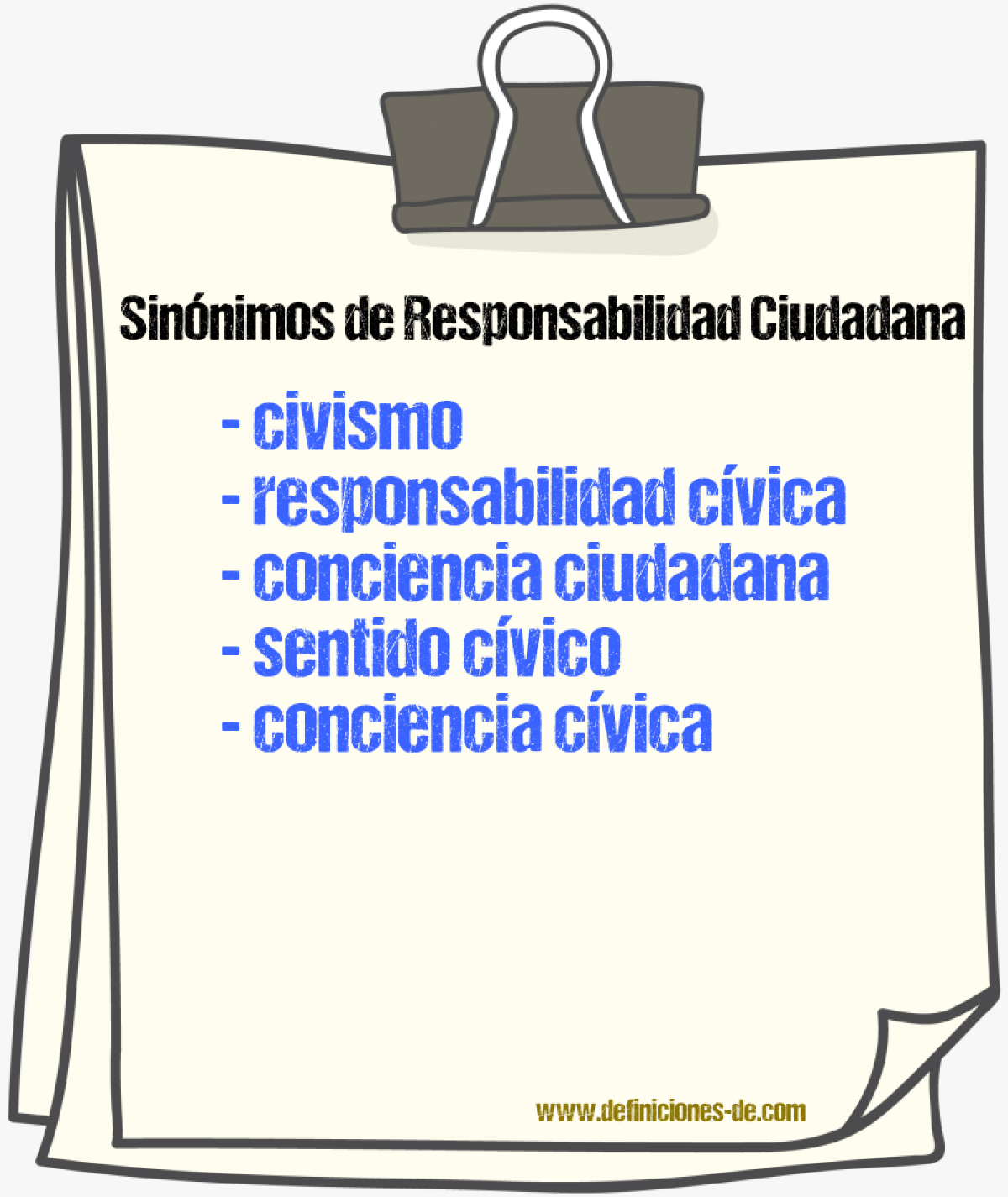 Sinónimos de responsabilidad ciudadana