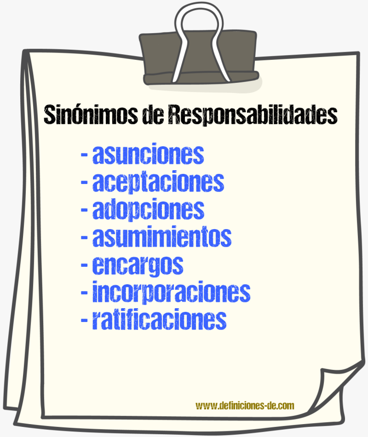 Sinónimos de responsabilidades