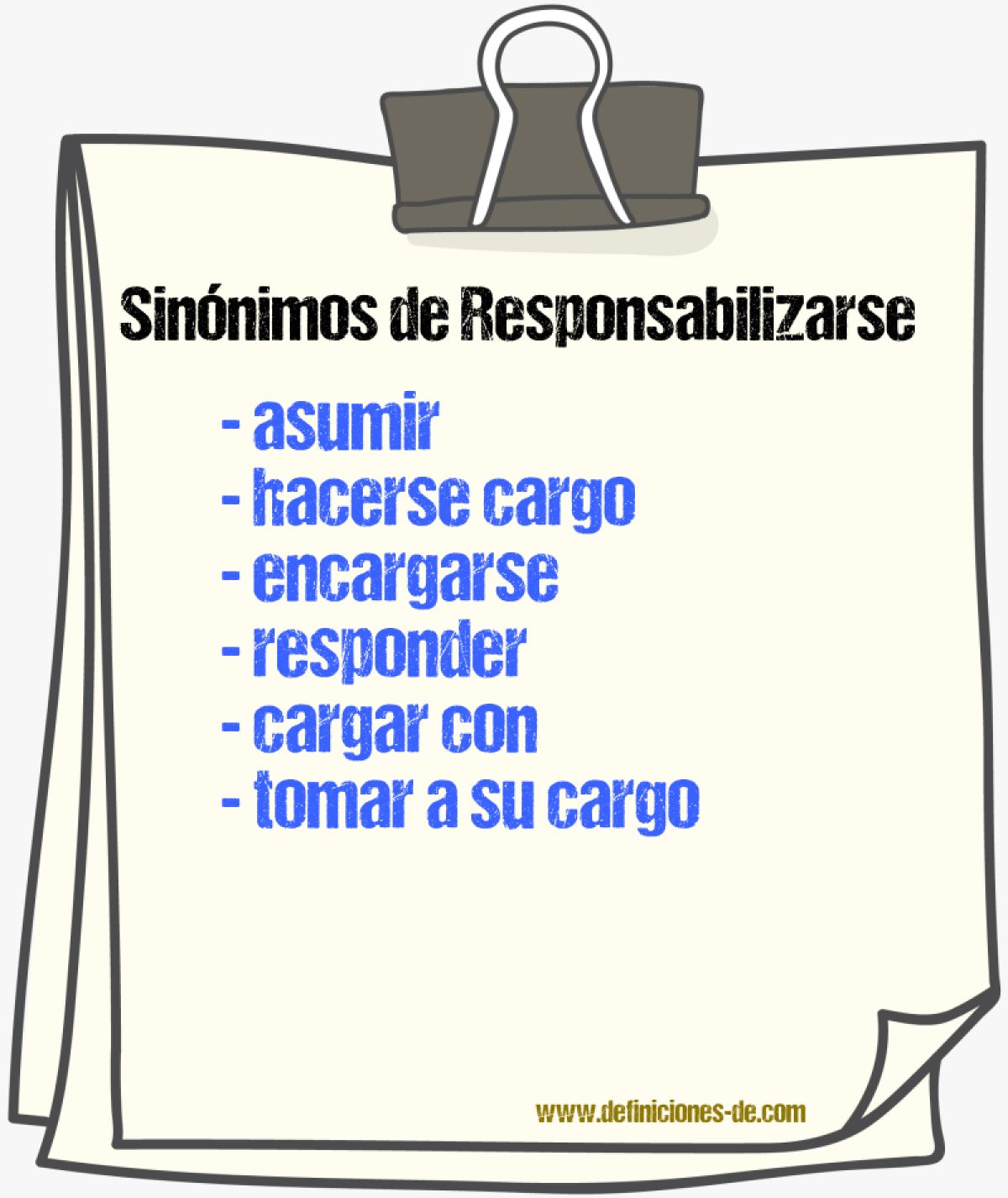 Sinónimos de responsabilizarse