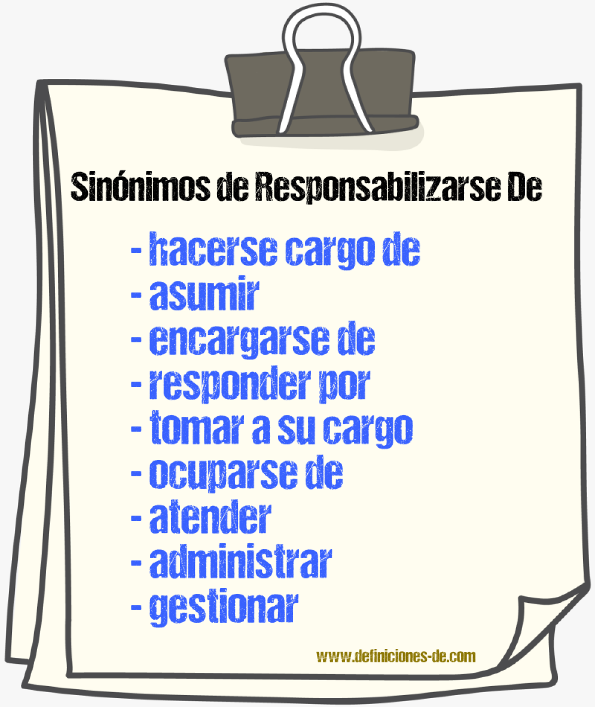 Sinónimos de responsabilizarse de