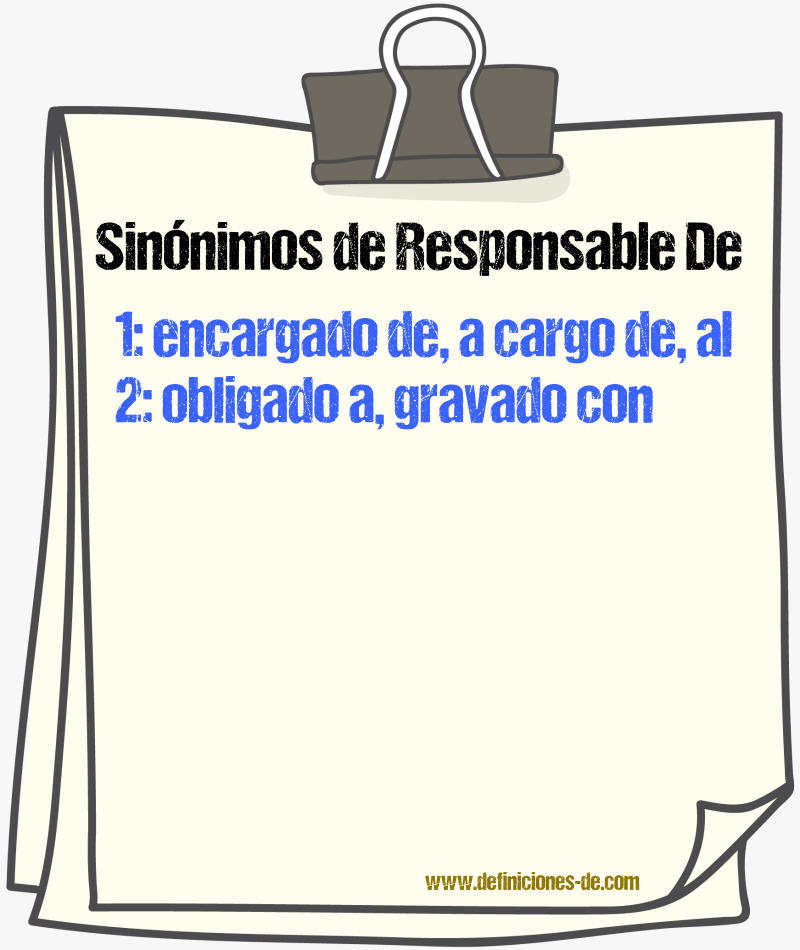 Sinónimos de responsable de