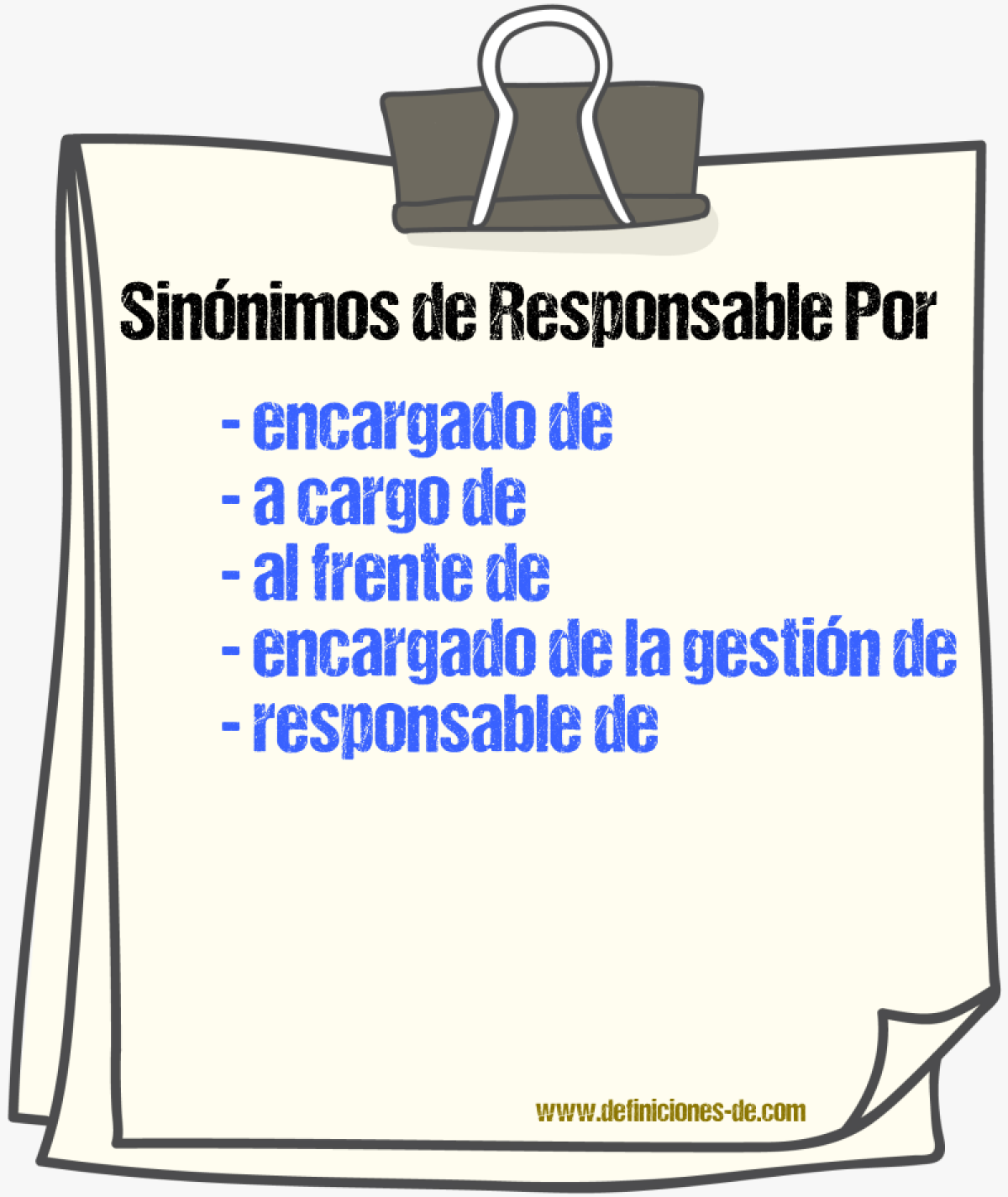 Sinónimos de responsable por
