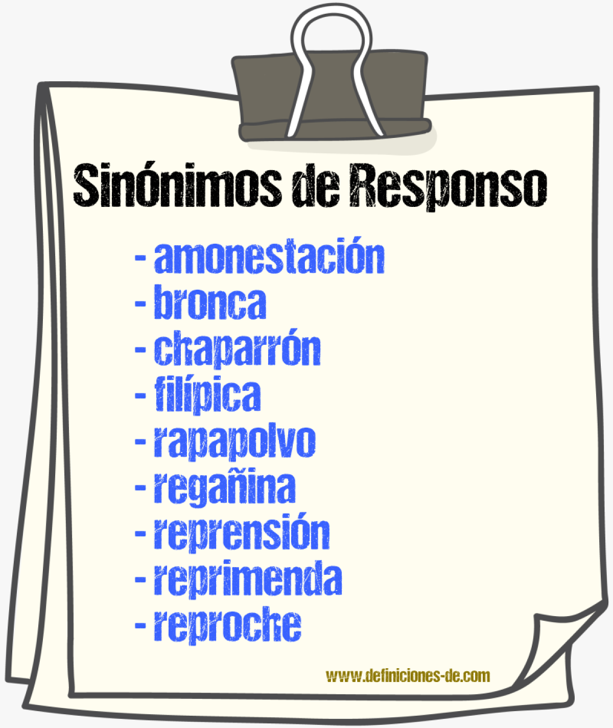 Sinnimos de responso