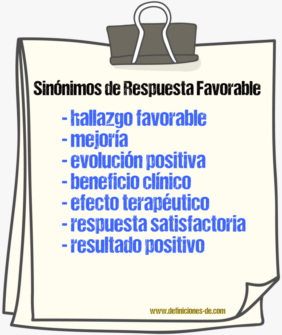 Sinónimos de respuesta favorable