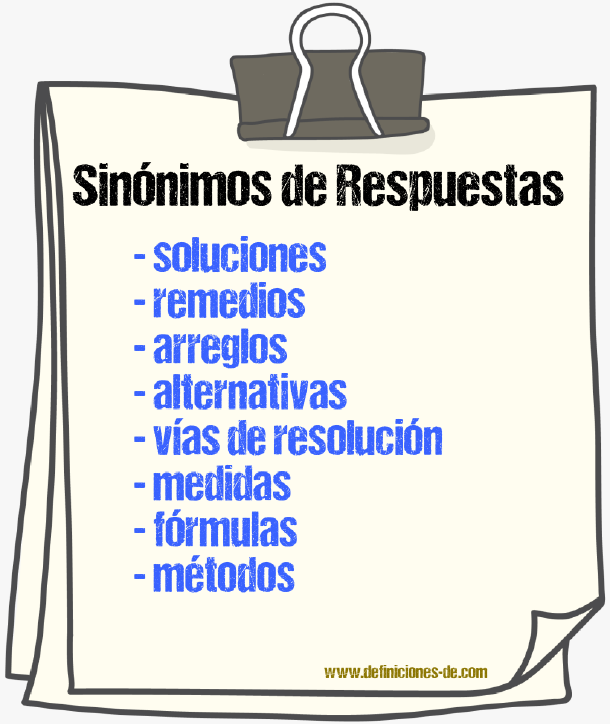Sinónimos de respuestas