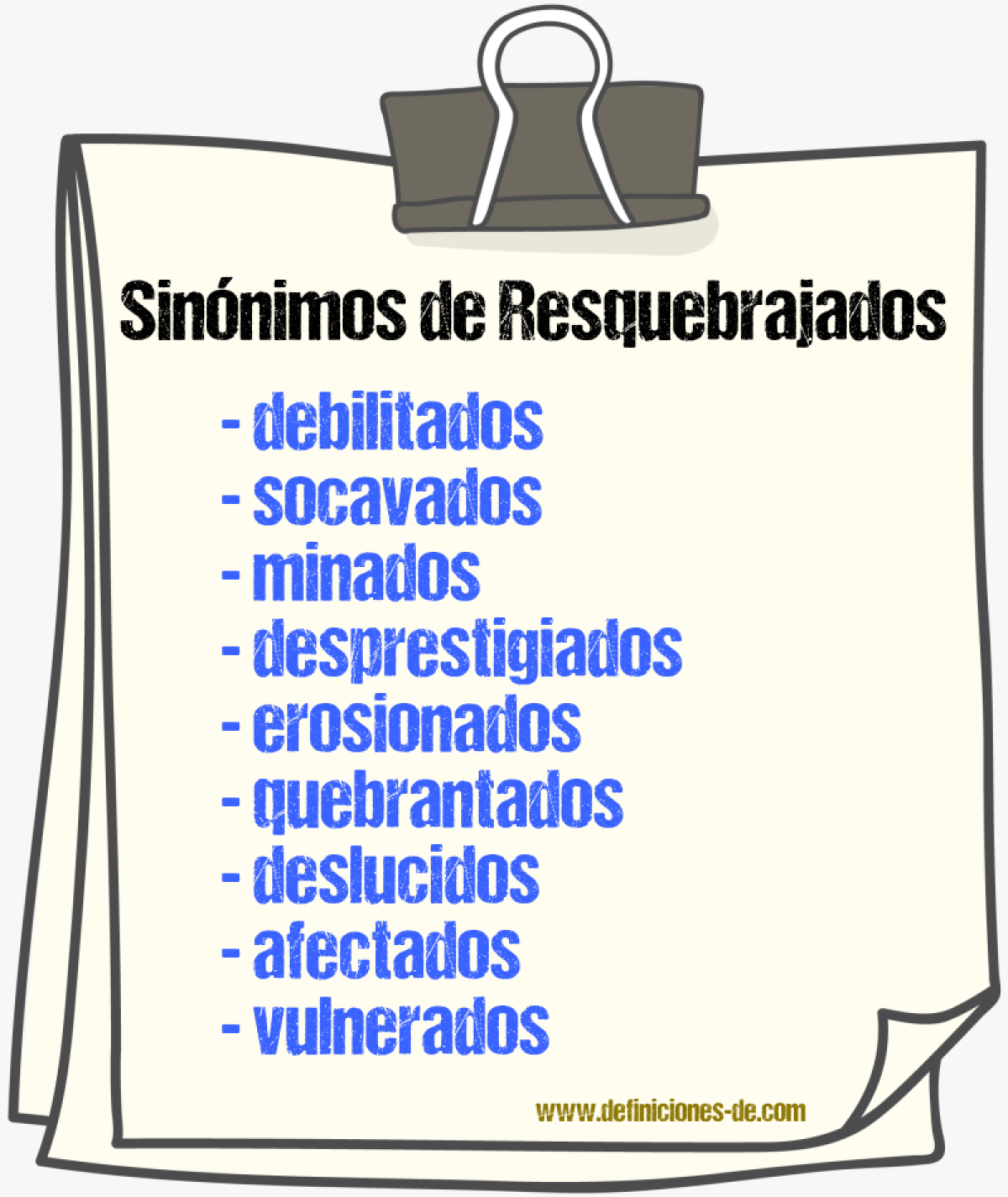 Sinónimos de resquebrajados