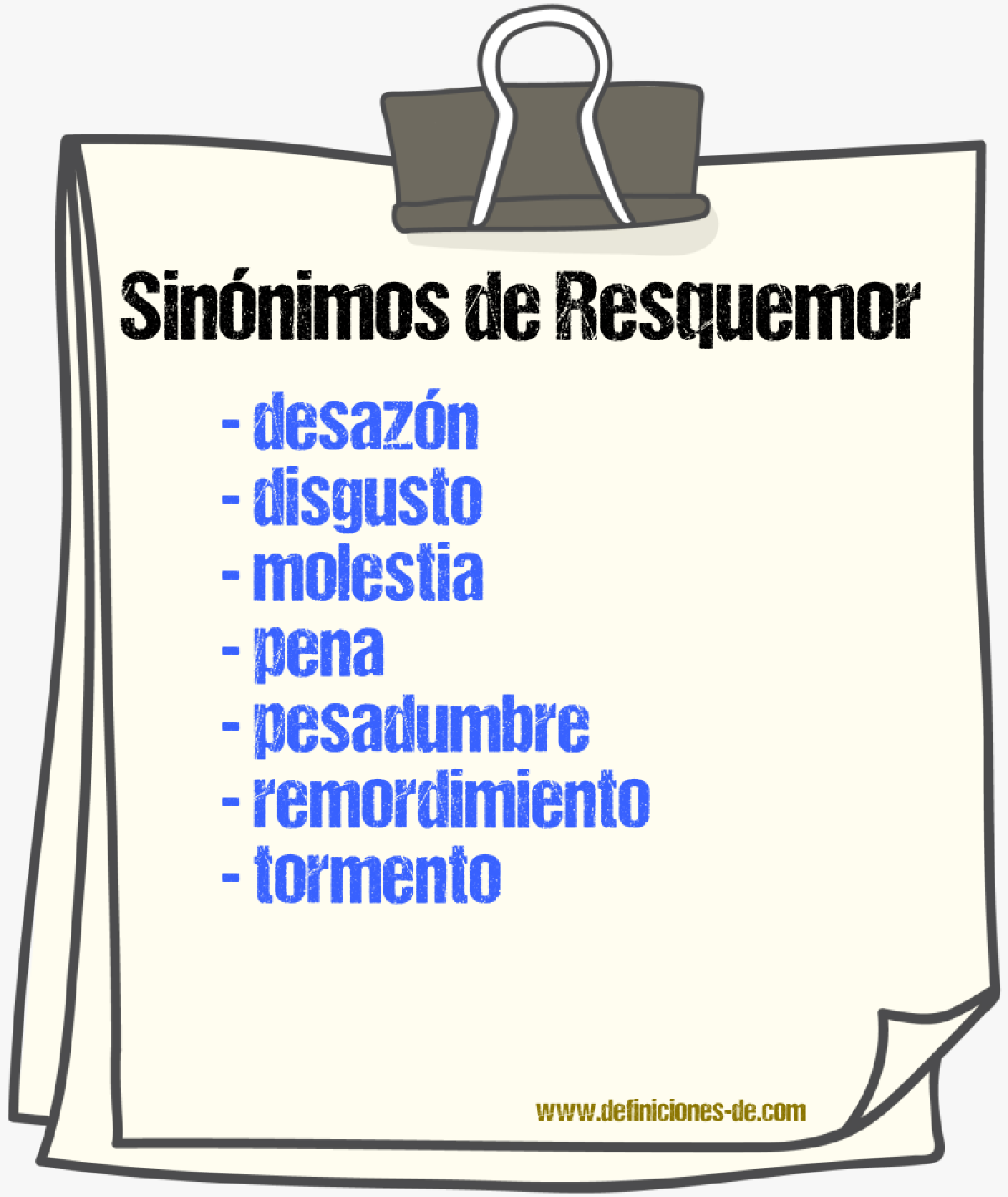 Sinnimos de resquemor