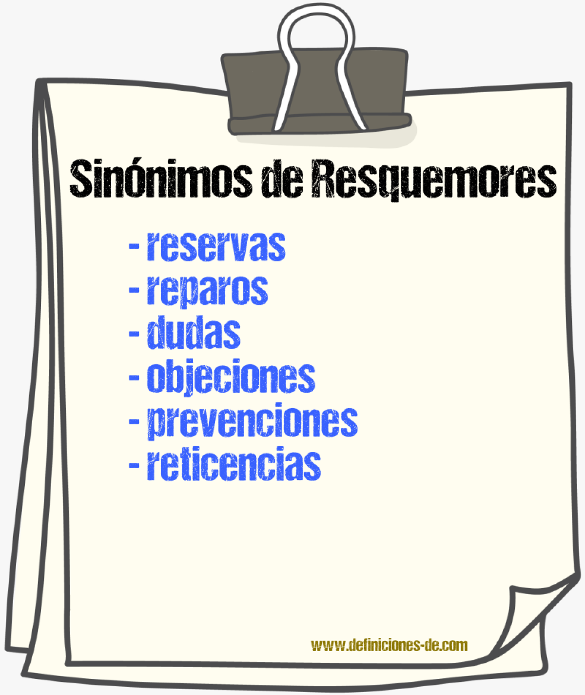 Sinónimos de resquemores