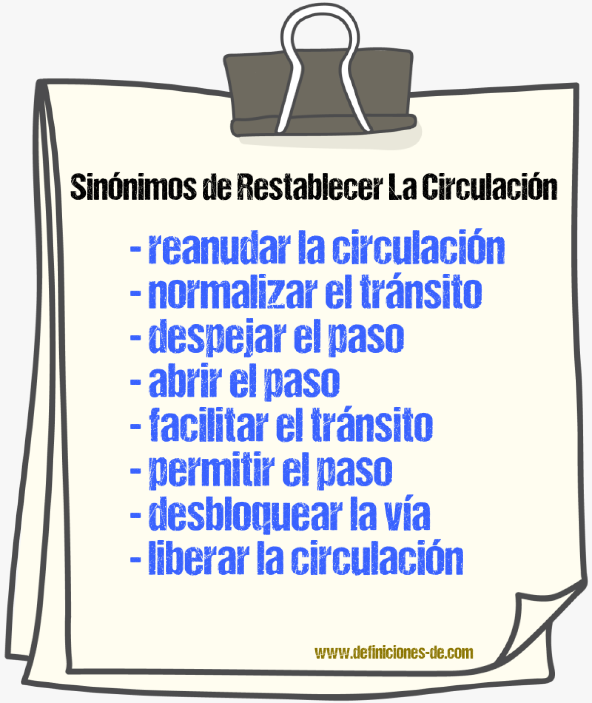 Sinónimos de restablecer la circulación