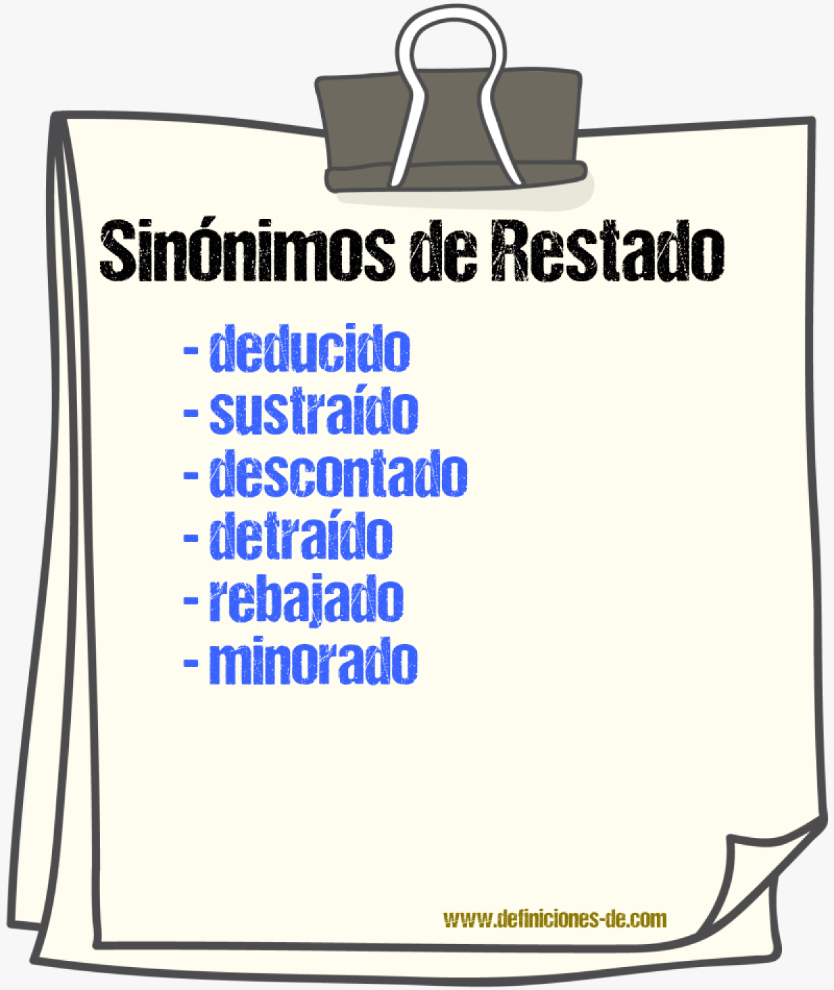 Sinónimos de restado