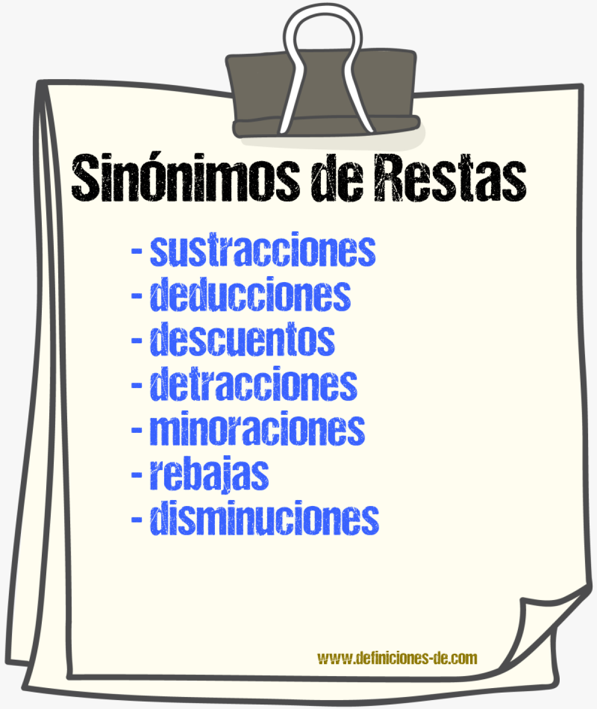 Sinónimos de restas