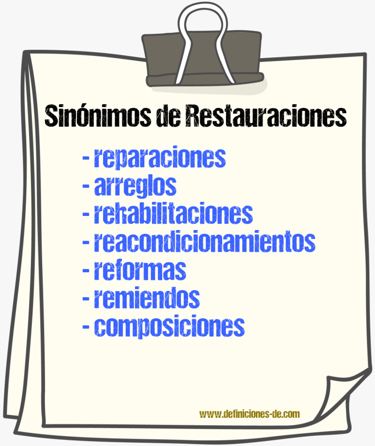 Sinónimos de restauraciones