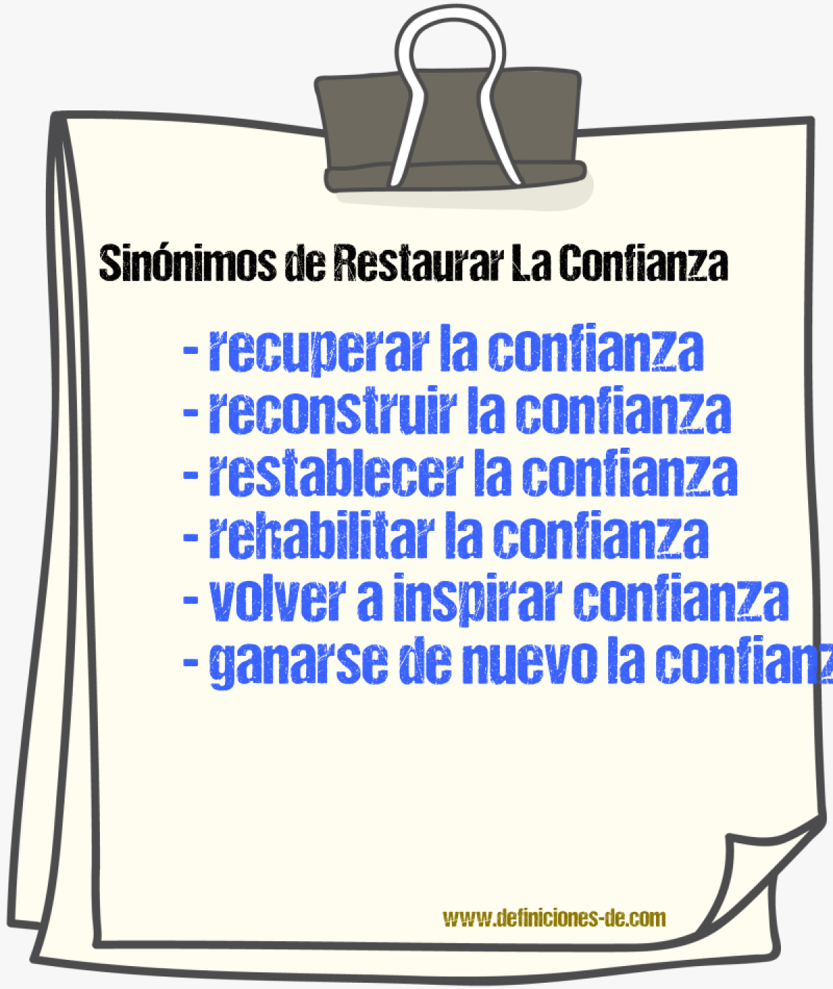 Sinónimos de restaurar la confianza