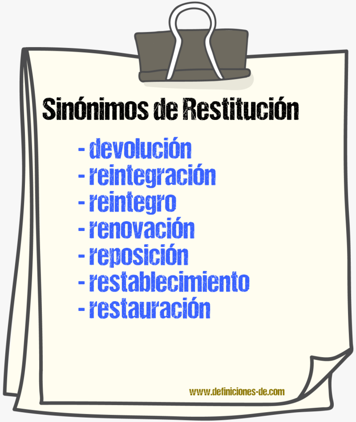 Sinnimos de restitucin