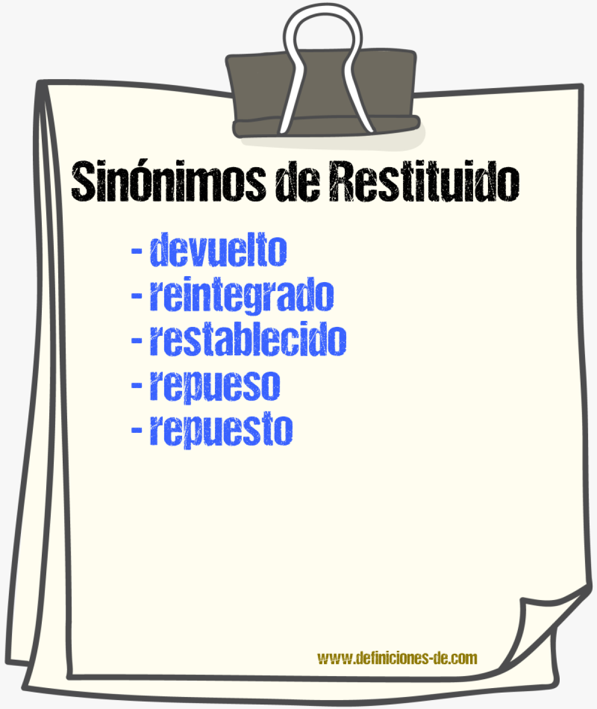 Sinónimos de restituido