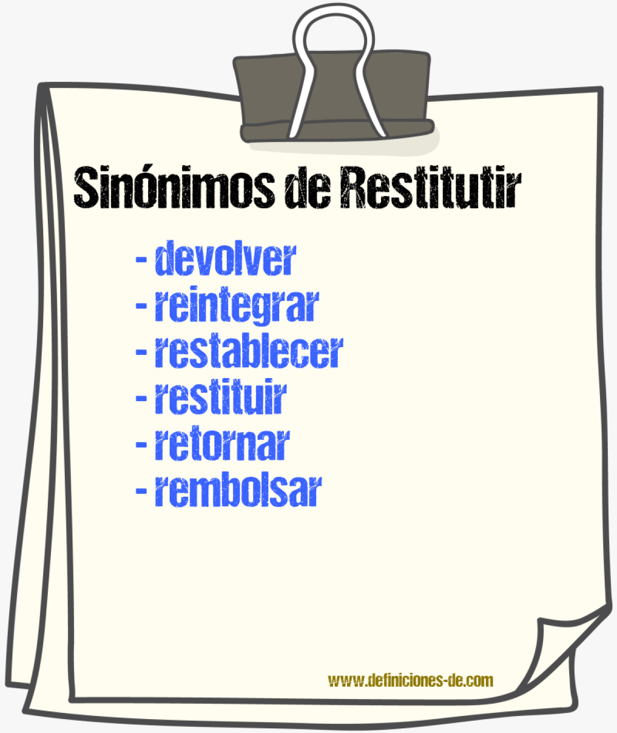 Sinónimos de restitutir