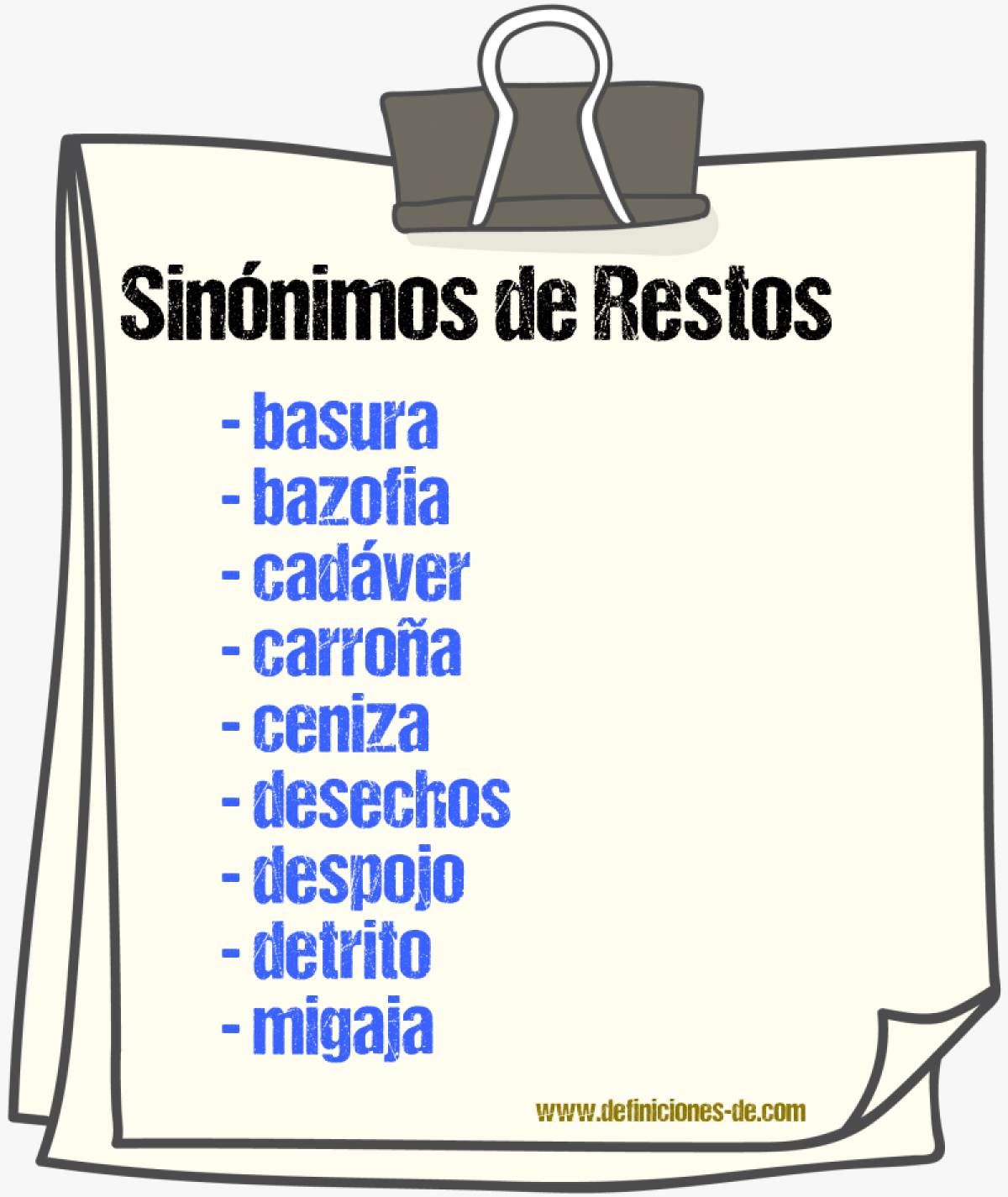 Sinnimos de restos