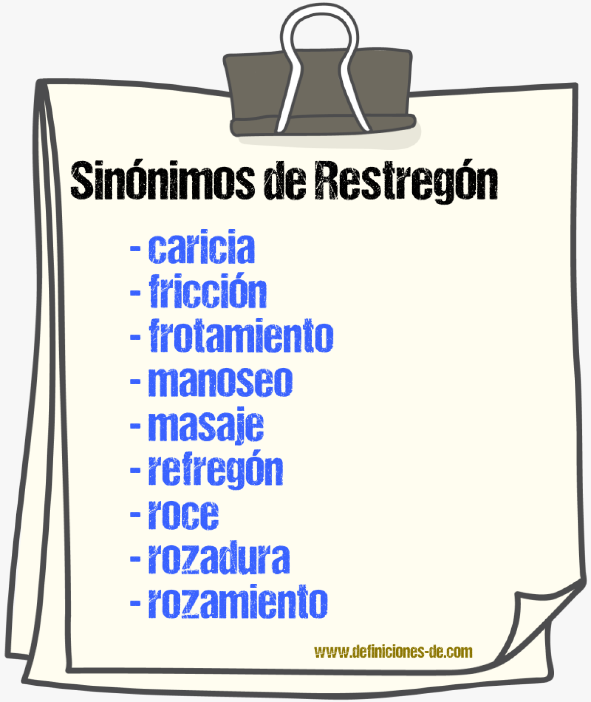 Sinnimos de restregn