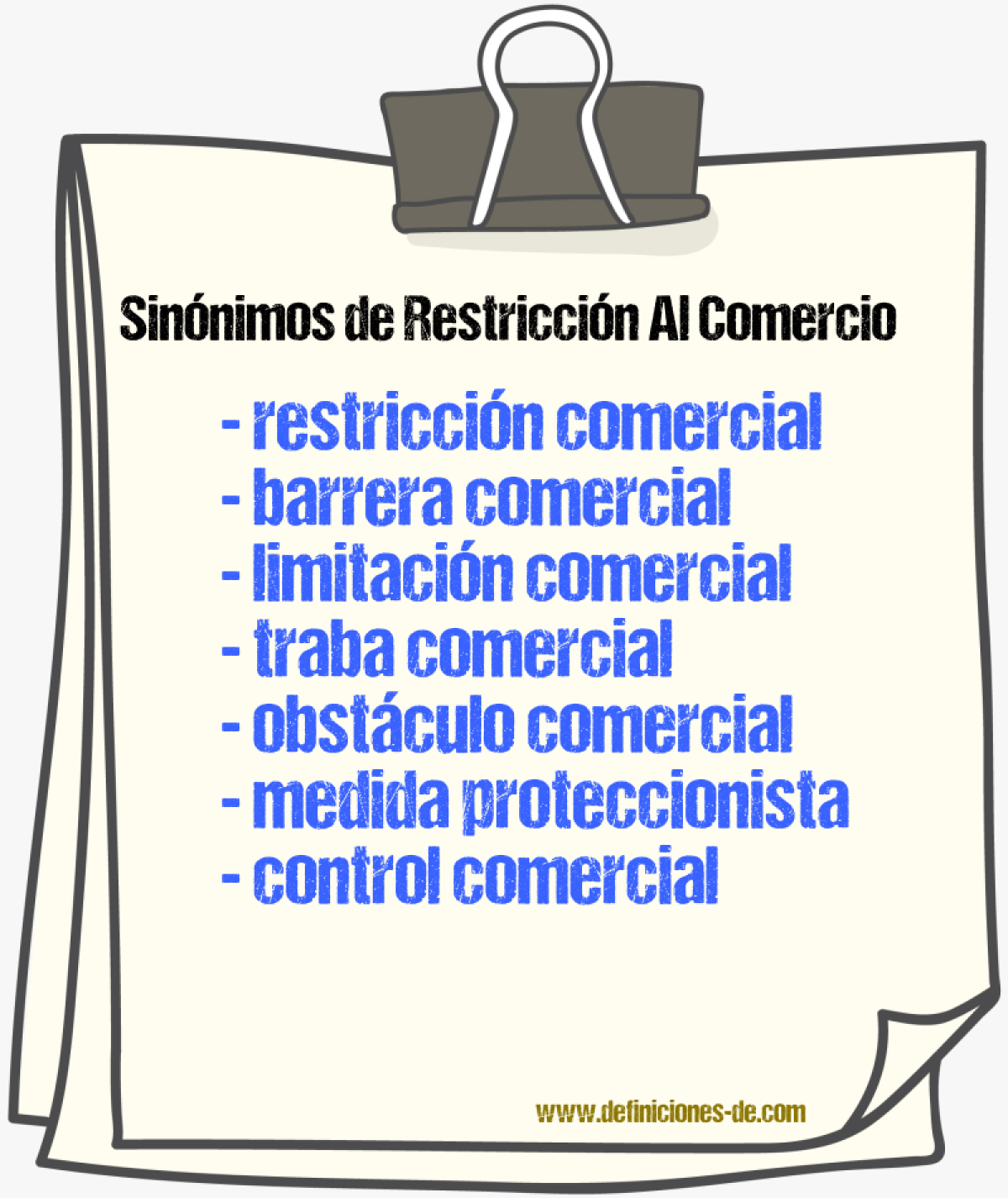 Sinónimos de restricción al comercio