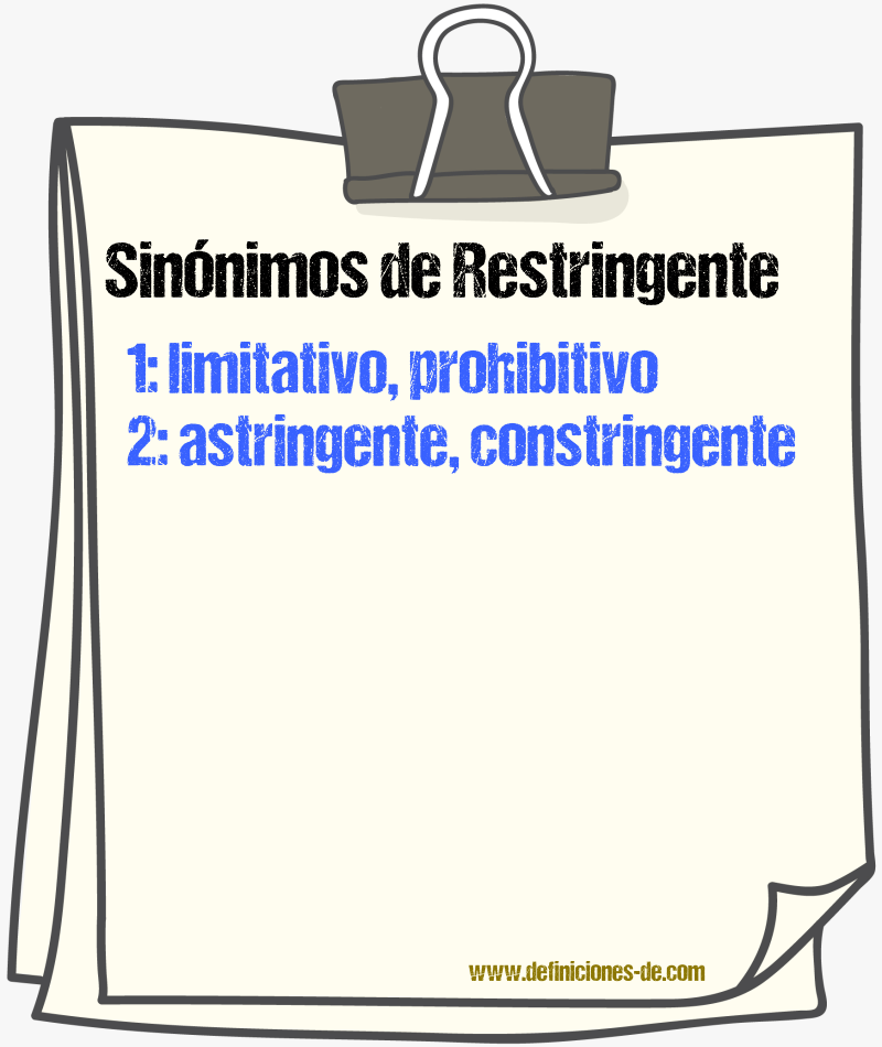 Sinnimos de restringente