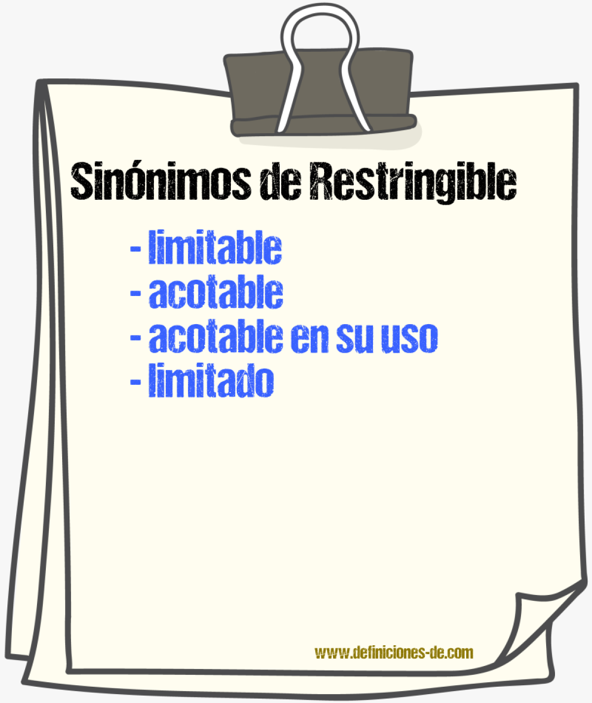 Sinónimos de restringible