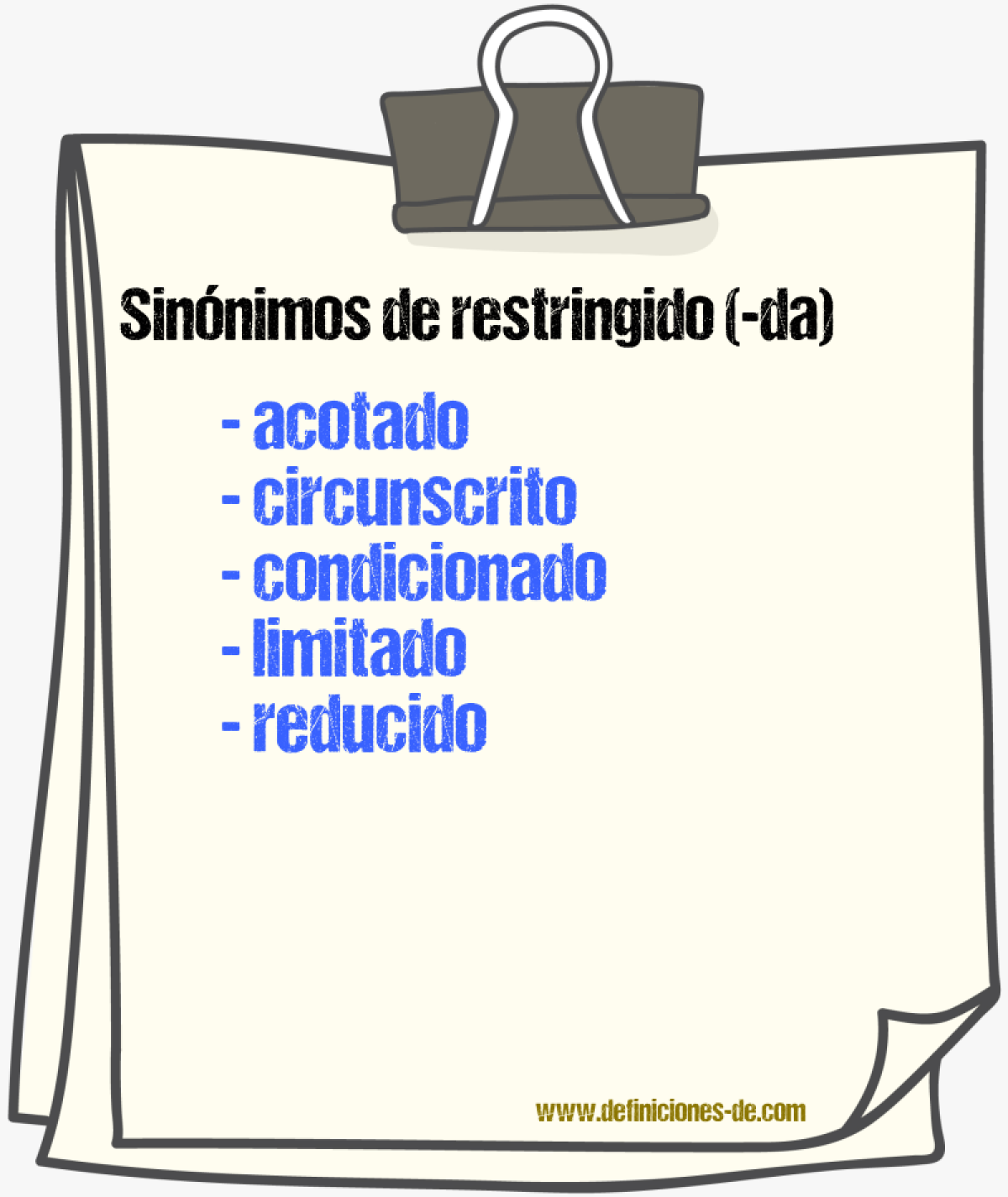 Sinnimos de restringido