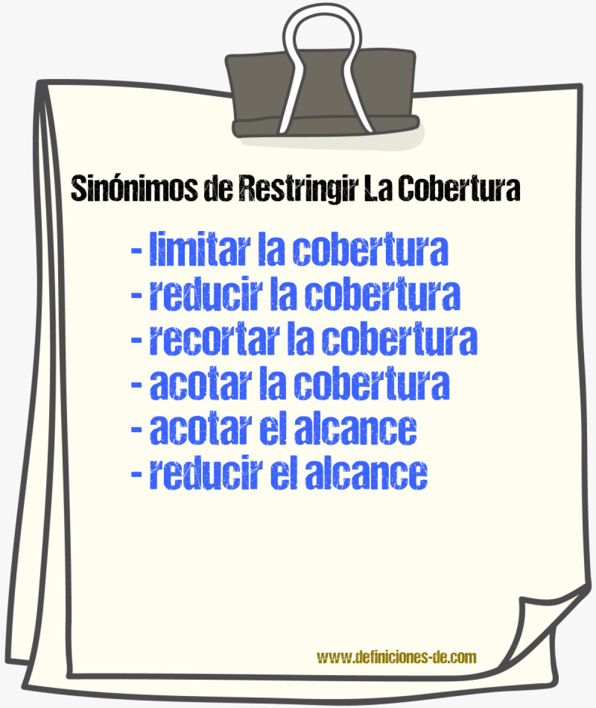 Sinónimos de restringir la cobertura