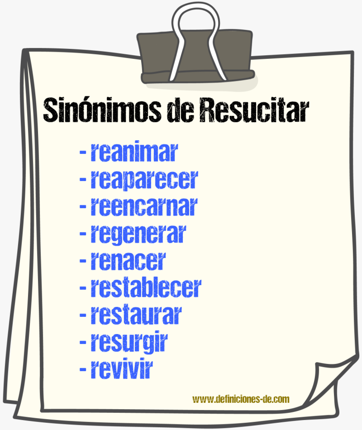 Sinnimos de resucitar