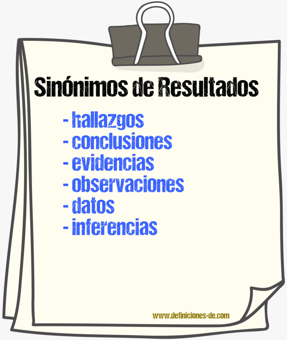 Sinónimos de resultados