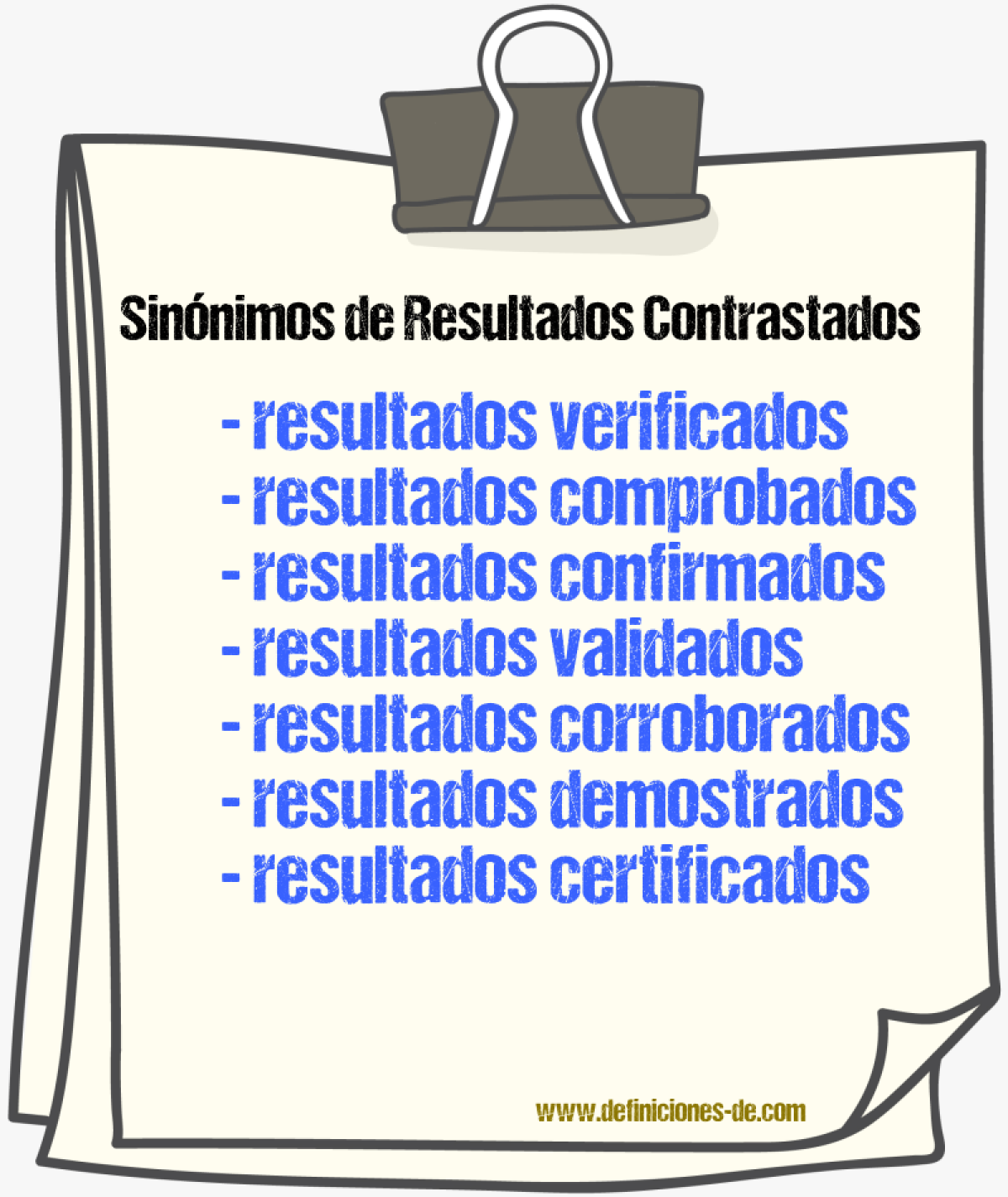 Sinónimos de resultados contrastados