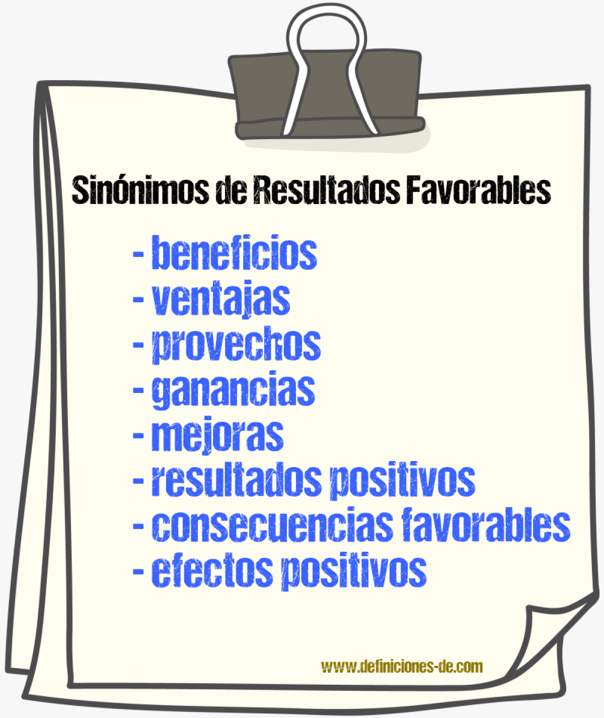 Sinónimos de resultados favorables