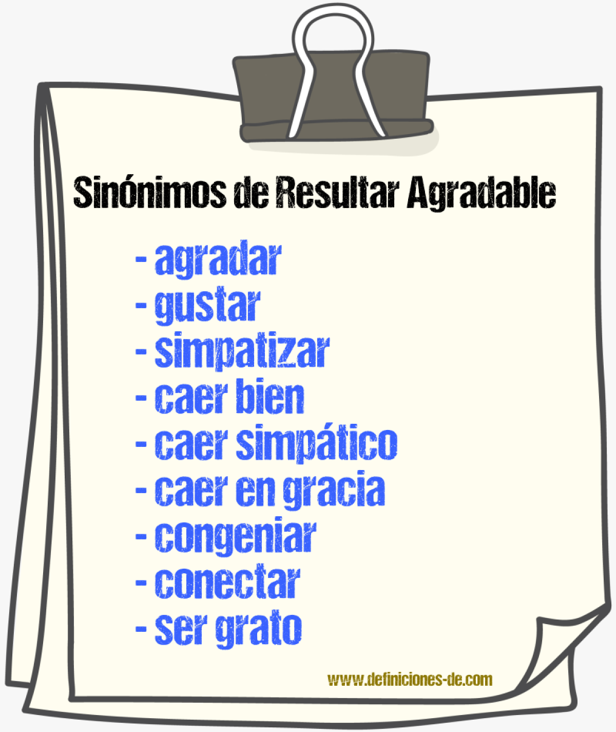 Sinónimos de resultar agradable