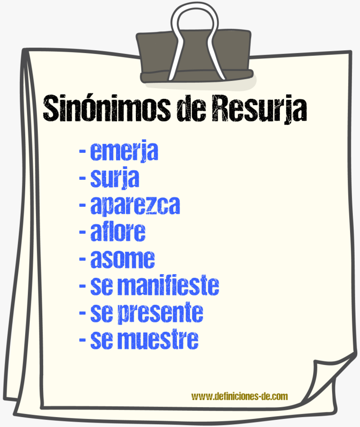 Sinónimos de resurja
