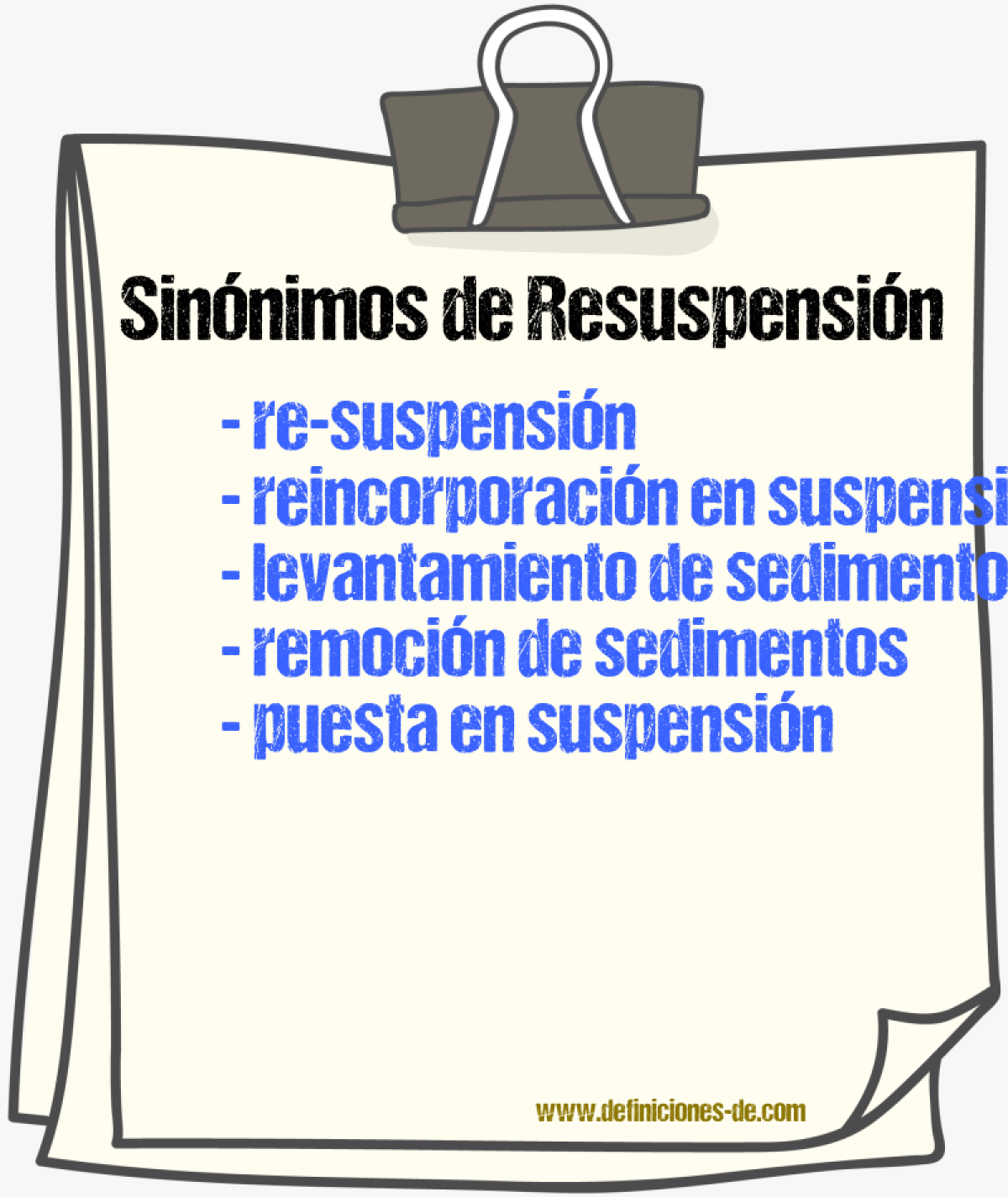 Sinónimos de resuspensión
