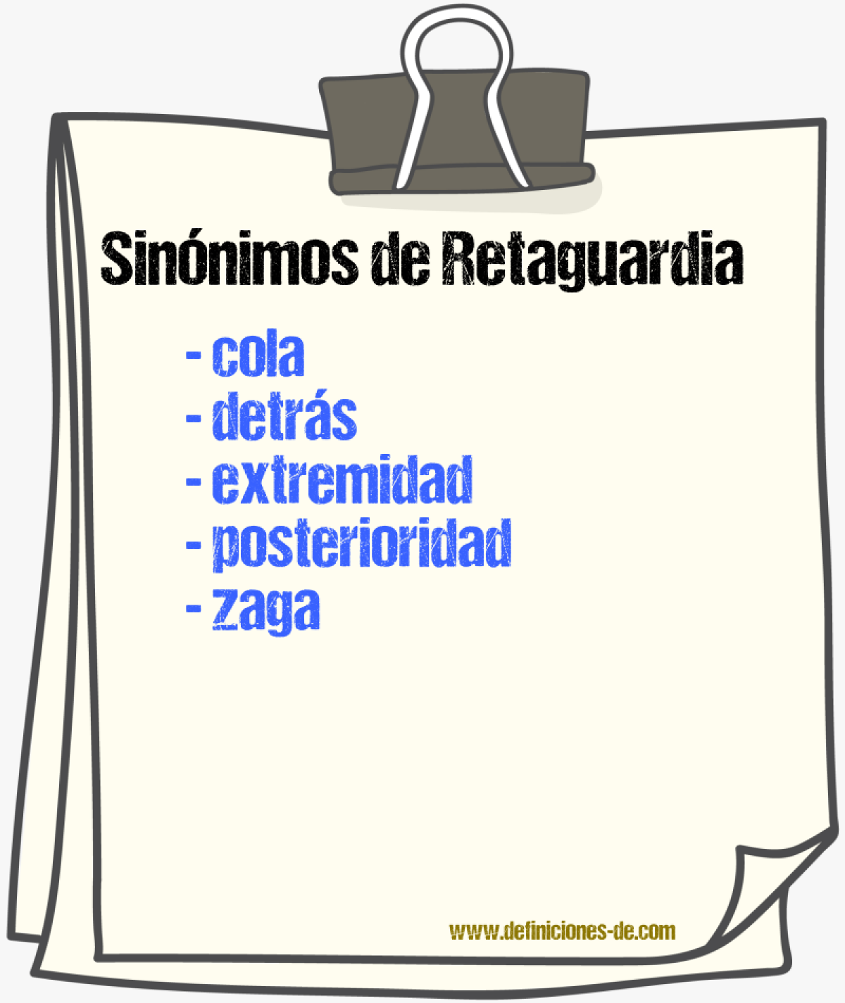 Sinnimos de retaguardia