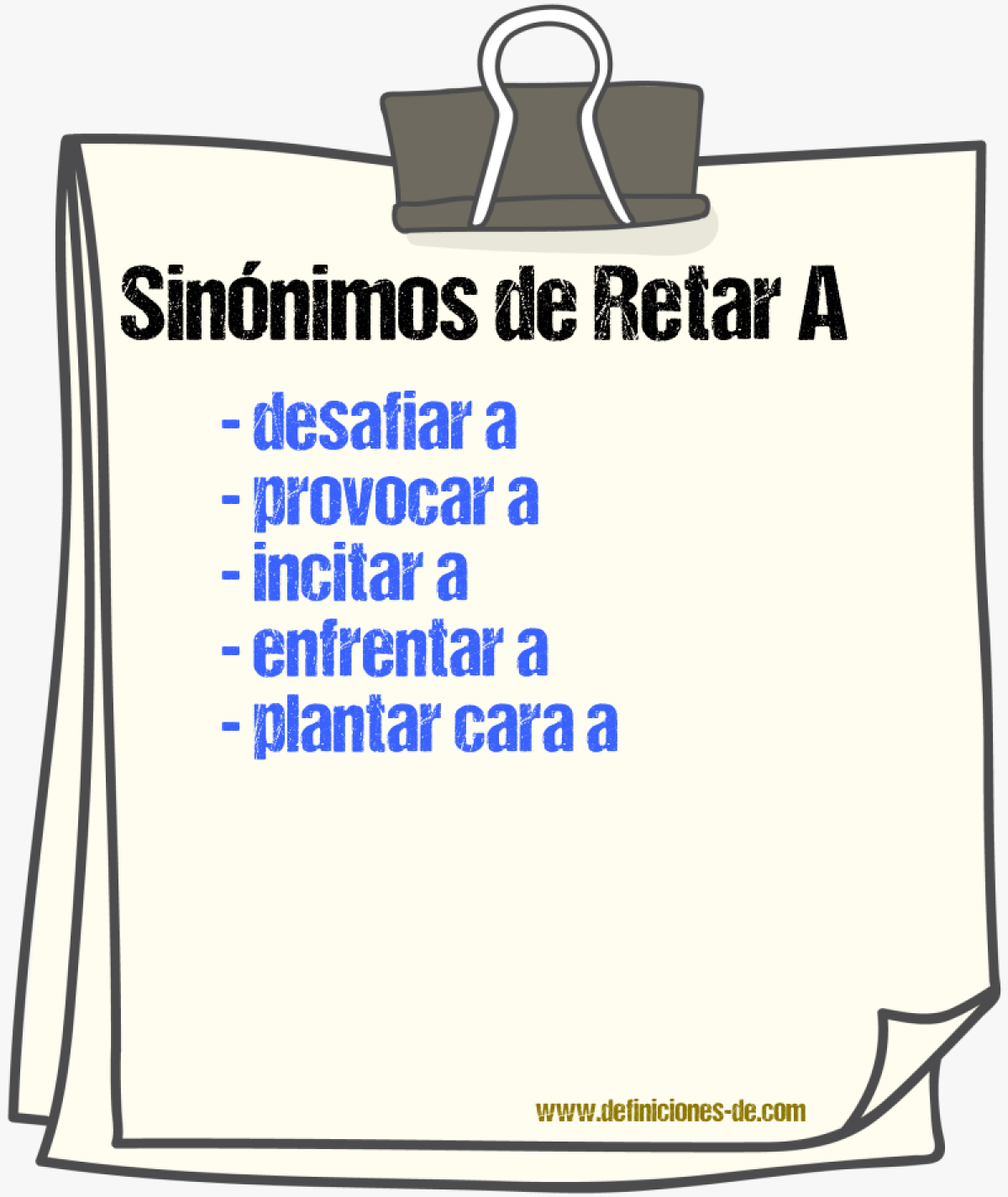 Sinónimos de retar a