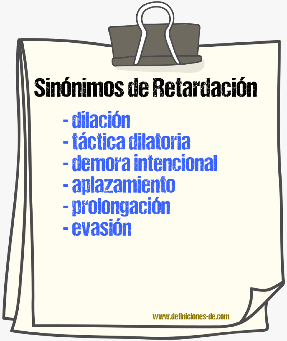 Sinónimos de retardación