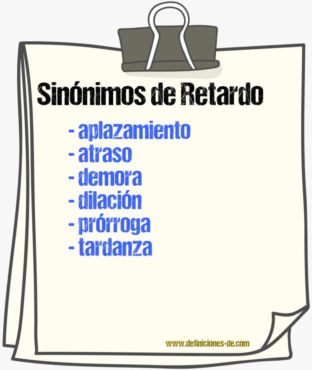 Sinnimos de retardo