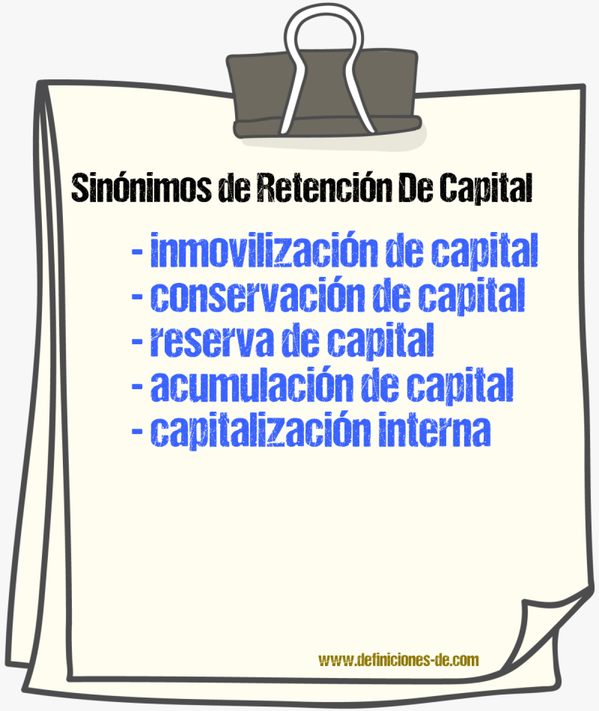 Sinónimos de retención de capital