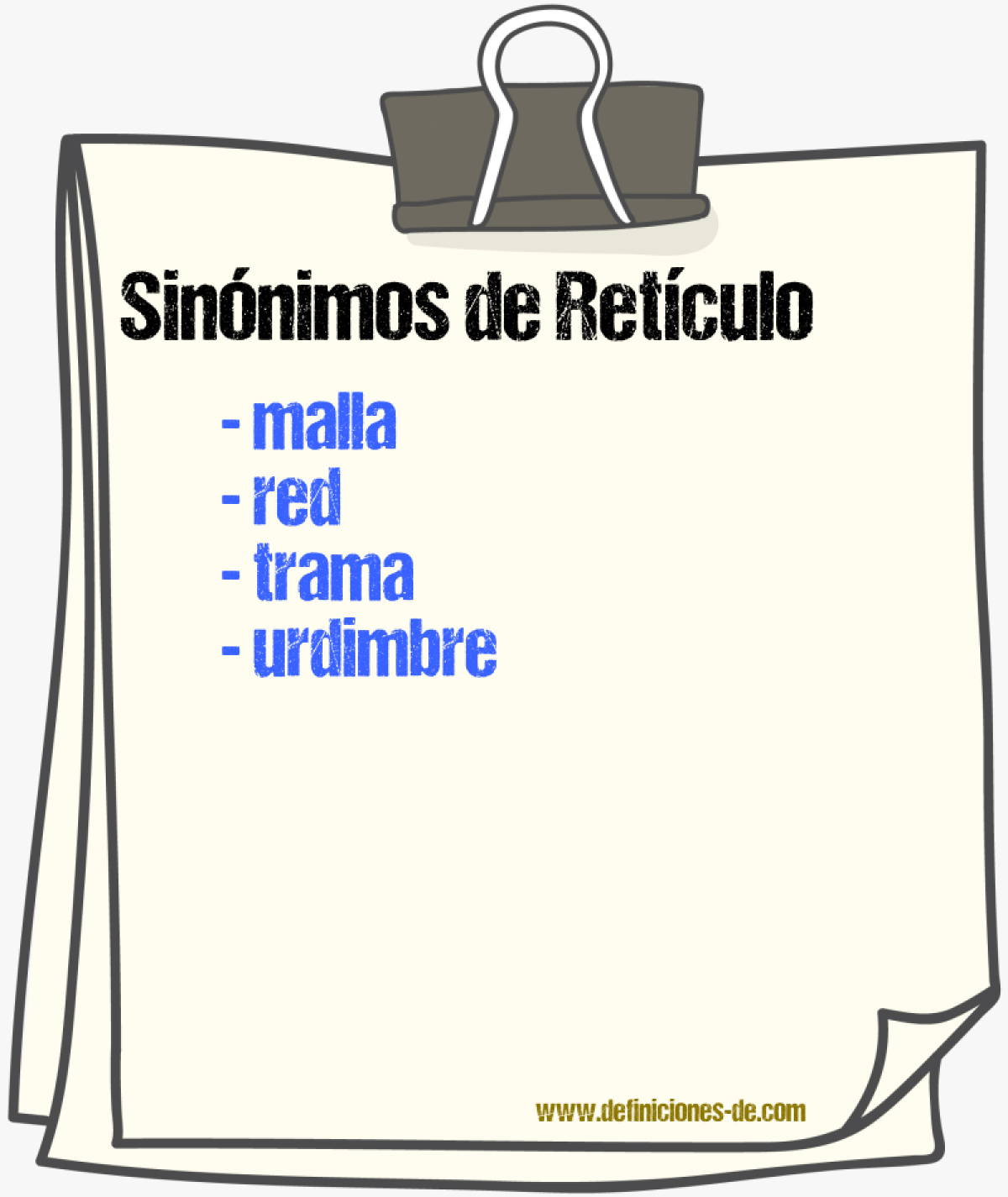 Sinnimos de retculo