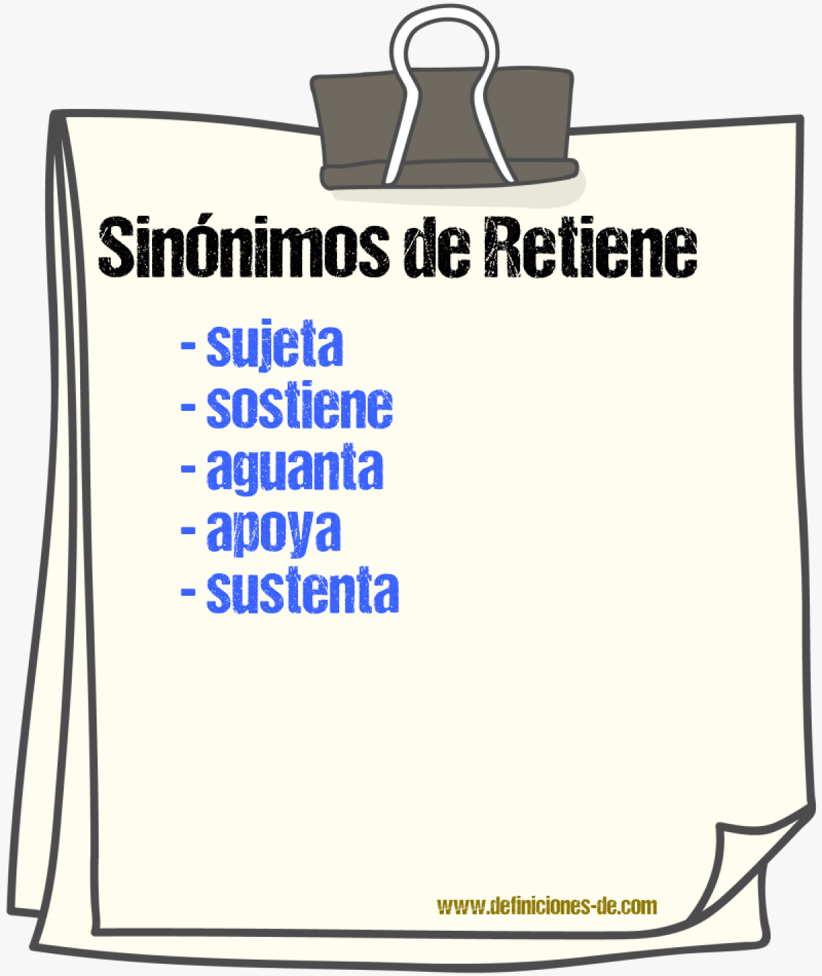 Sinónimos de retiene