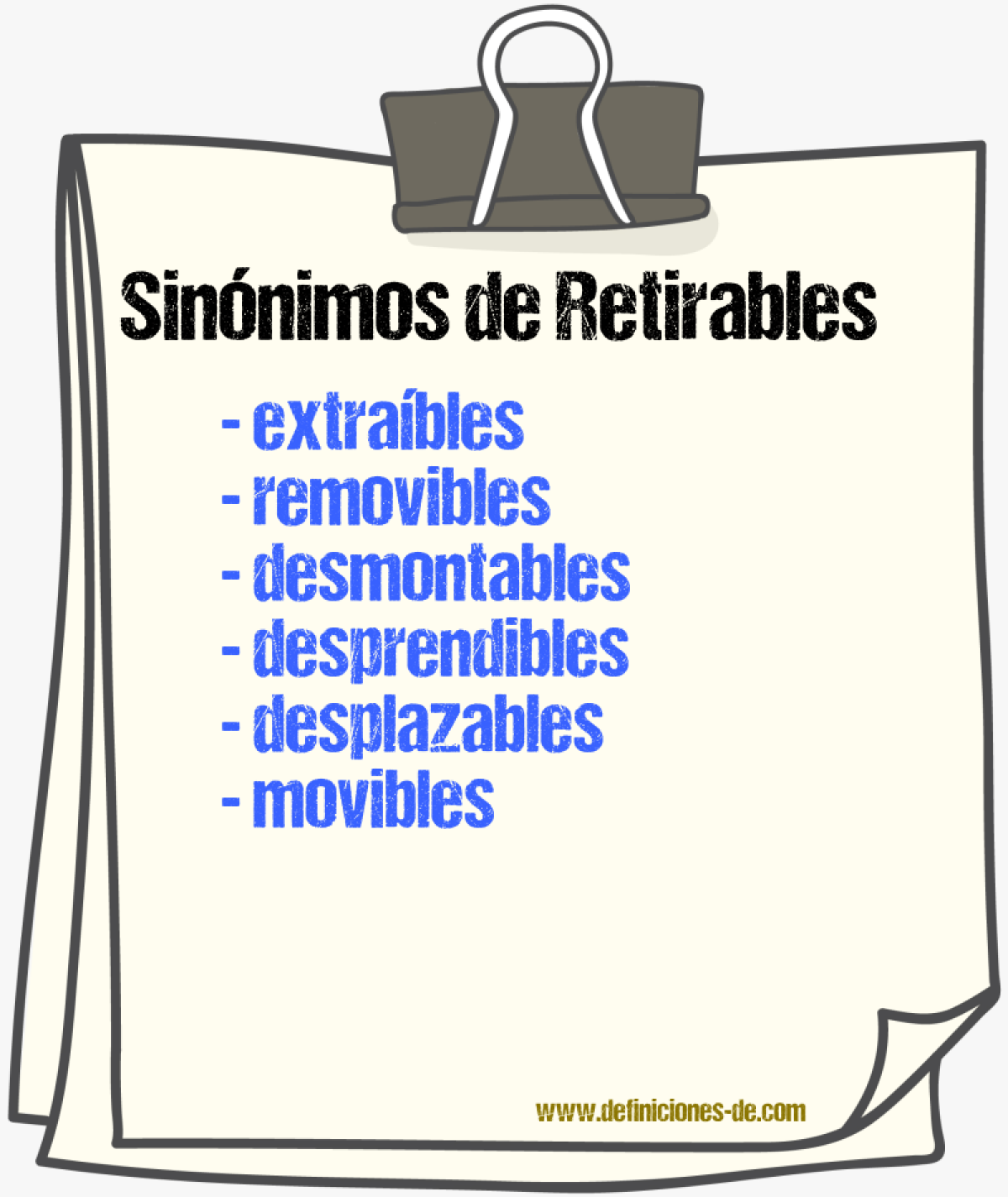 Sinónimos de retirables