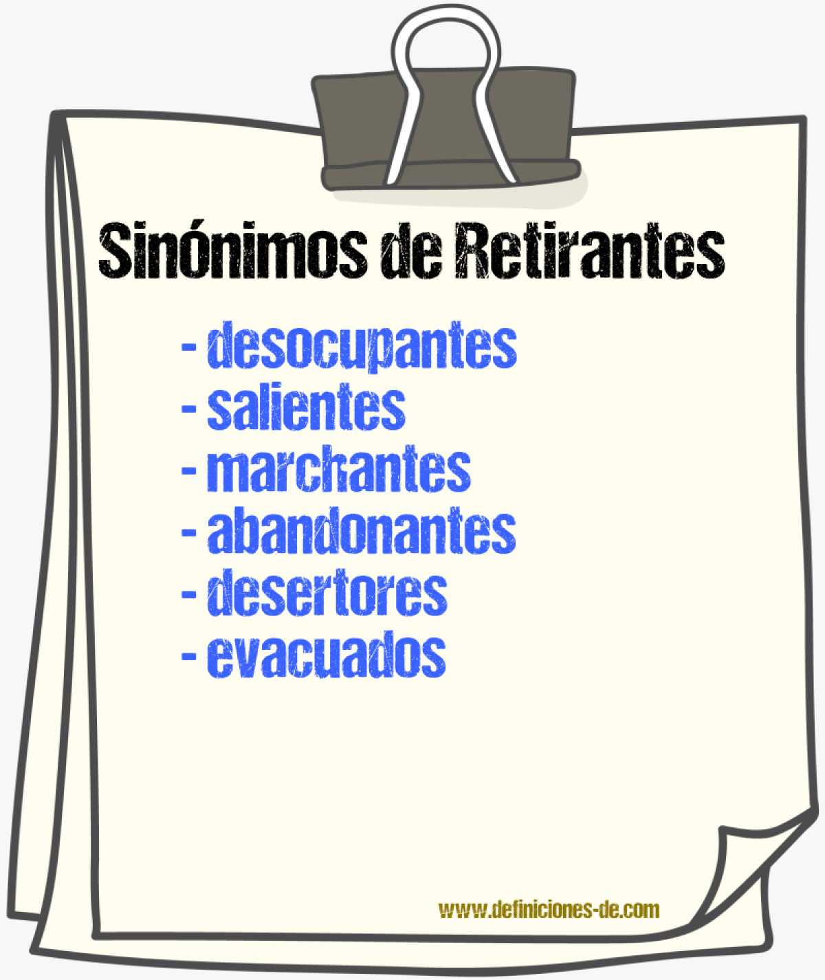 Sinónimos de retirantes