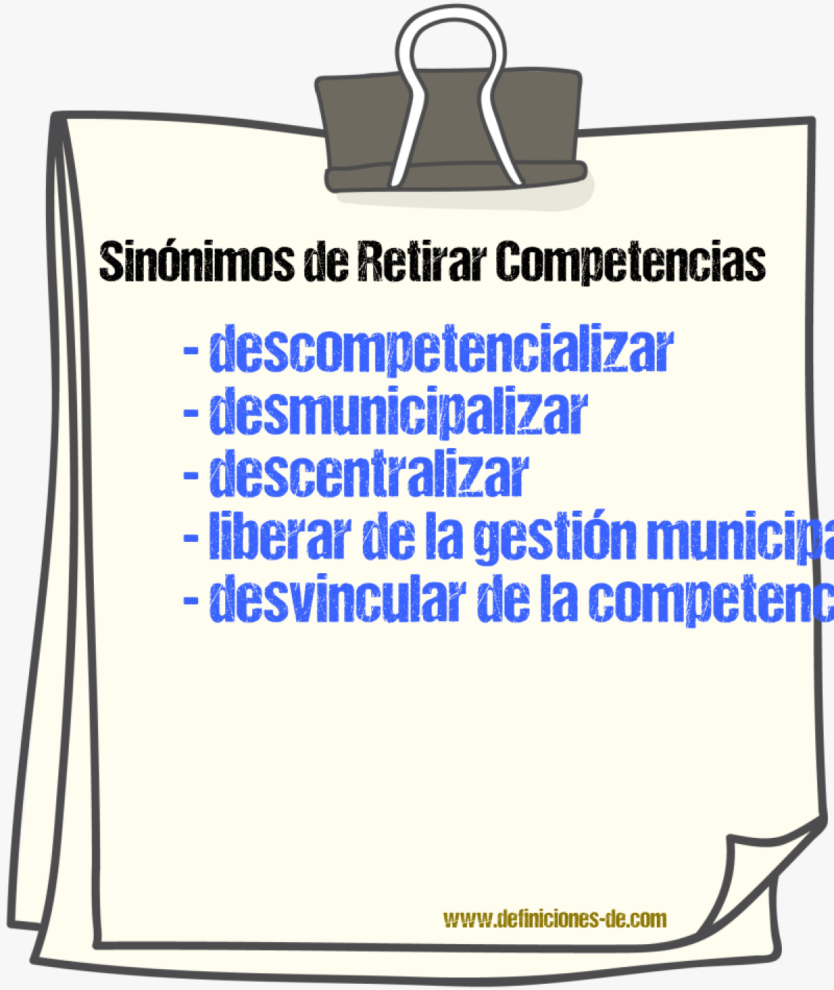 Sinónimos de retirar competencias