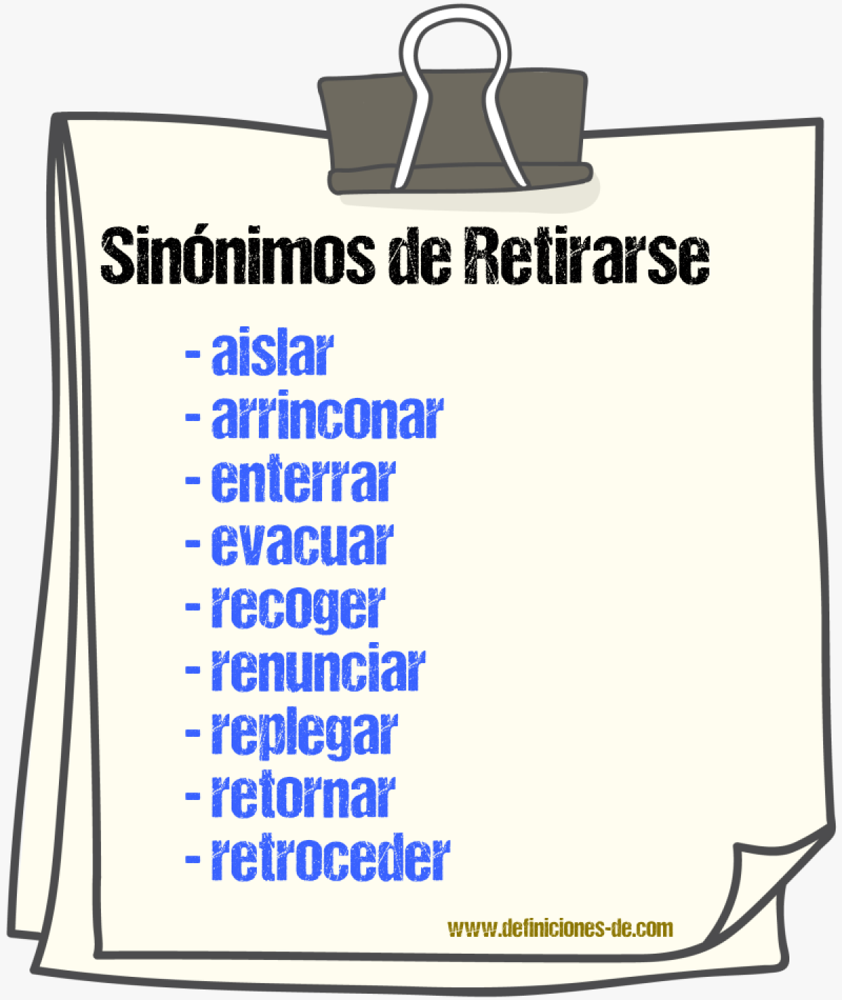 Sinnimos de retirarse