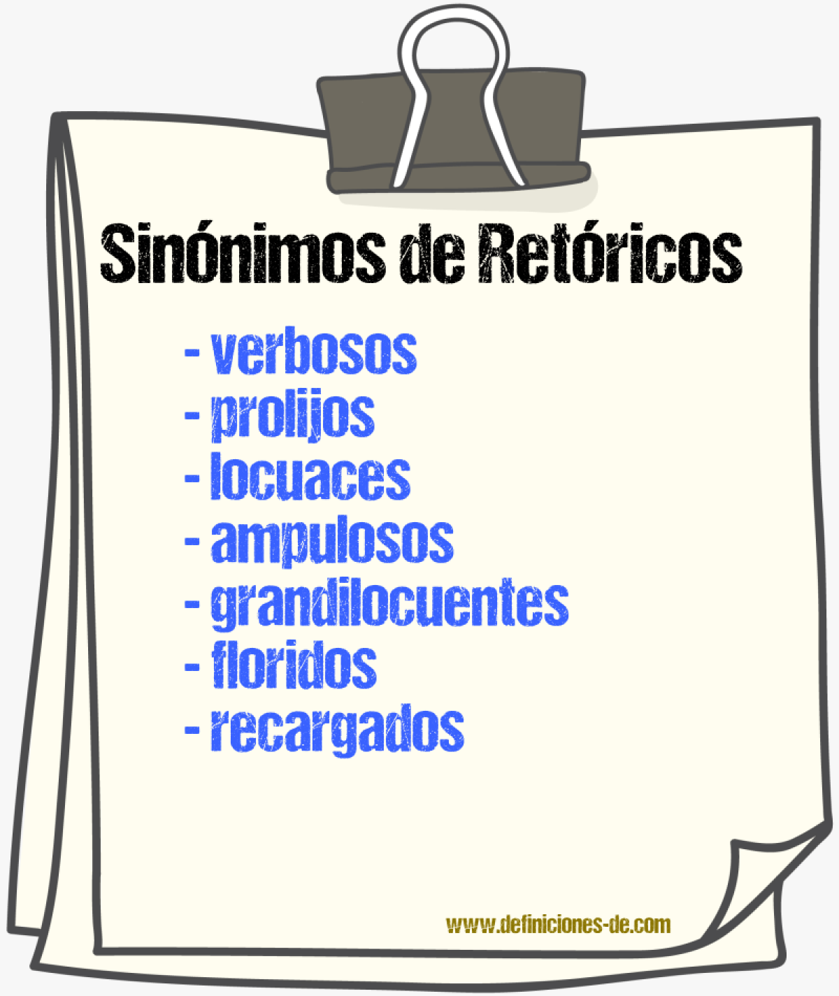 Sinónimos de retóricos